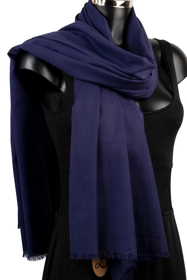 Navy Pashmina Scarf Fair Trade Sustainable Clothing