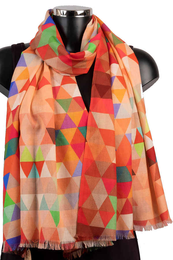 Multi Coloured Organic Cotton Light Weight Scarf 