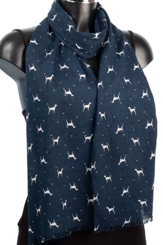 Cotton Dog Scarf: Navy