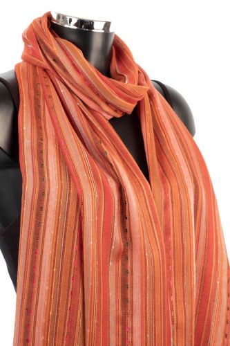 Striped Scarf For Ladies: Rust