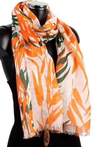 YS1014 Linen BambooPrint Summer Scarf: Lilac