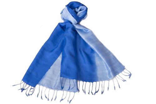 Pure Silk Scarf: Blue